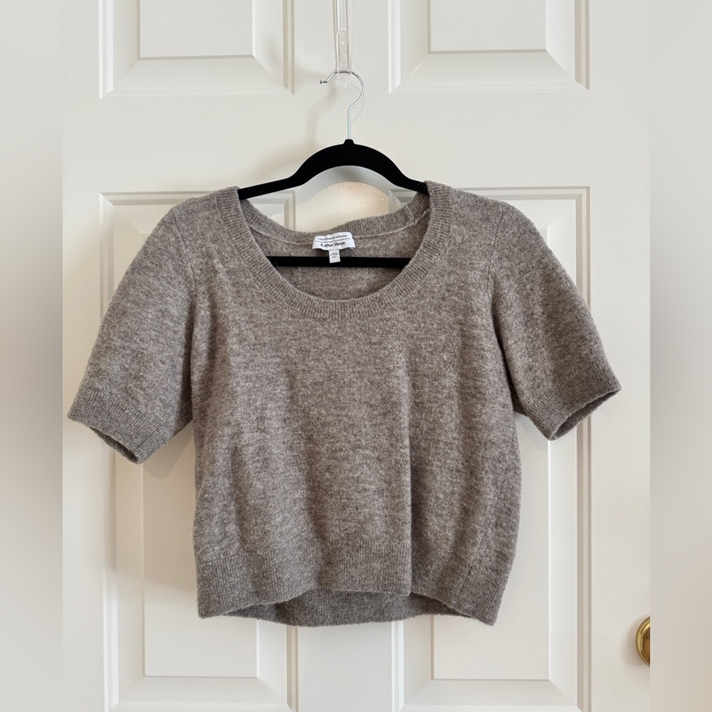 & Other Stories Heather Gray Scoop Neck Top